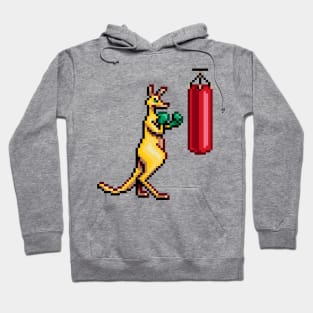 Kangaroo Boxer Training Pixel Art Hoodie